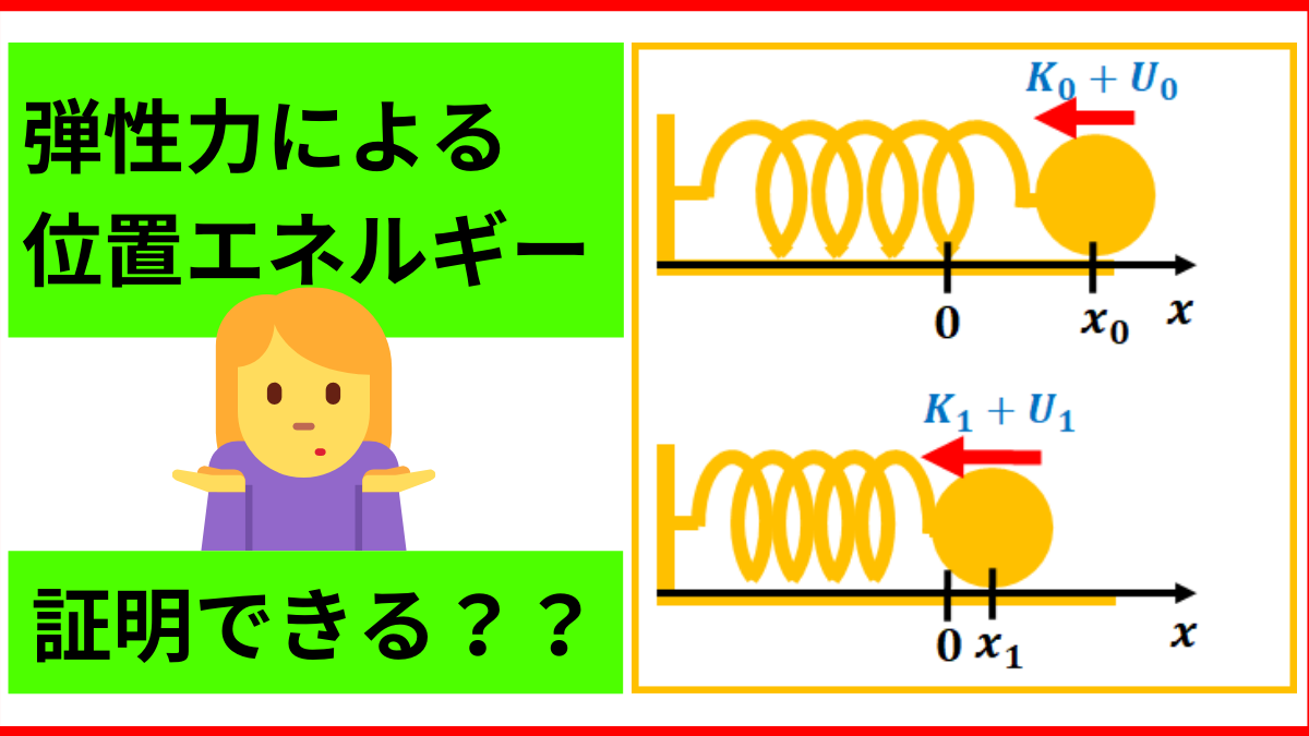 弾性力による位置エネルギーとは 公式や運動エネルギーとの関係をわかりやすく解説します 凡人高校生が勉強を頑張ったら京大に受かった